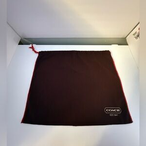 New Coach Brown Dust Bag With Red Drawstring